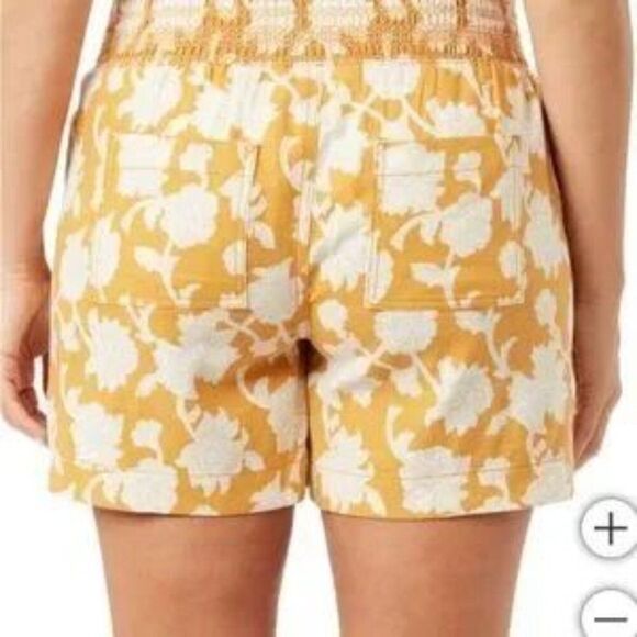 Briggs Ladies' Linen Blend Short Spring Floral Orange Size XL - Picture 3 of 8